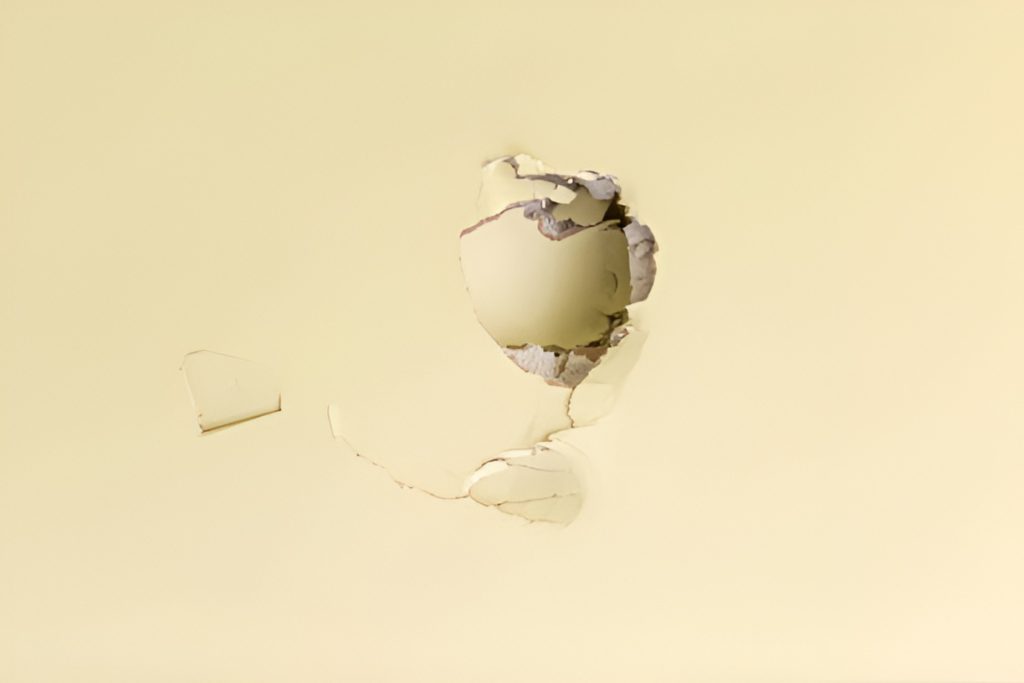 medium-sized drywall hole